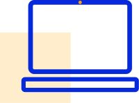 Blue and gold computer icon